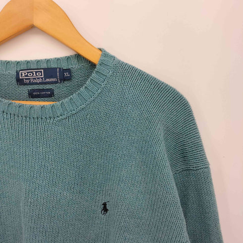 ポロバイラルフローレン Polo by RALPH LAUREN 90S ポニー 刺繍 コットン ニット プルオーバー メンズ import:XL