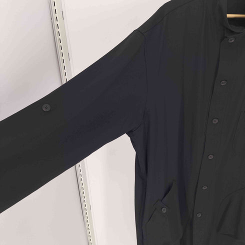 ヨウジヤマモトプールオム Yohji Yamamoto POUR HOMME 25AW WOOL GABARDINE LONG SHIRT COAT ウール ギャバジン ロング シャツ コート メンズ JPN:3