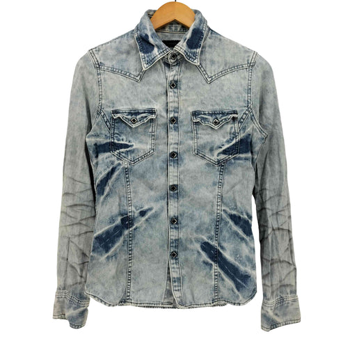 シヴァーライズ CIVARIZE 00s Y2K ブリーチ加工 デニム ウエスタンジャケット メンズ JPN:44