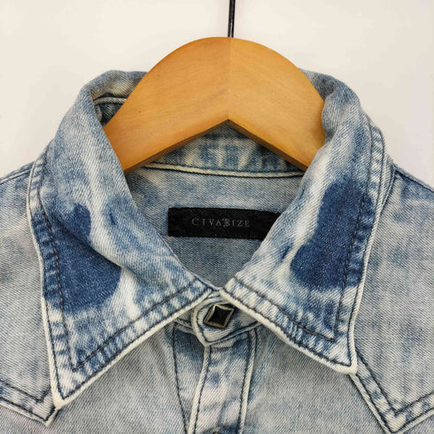 シヴァーライズ CIVARIZE 00s Y2K ブリーチ加工 デニム ウエスタンジャケット メンズ JPN:44