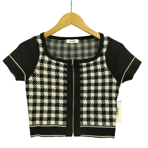 ダーリッチ Darich 24SS ギンガムチェックファスナーニットトップス レディース FREE