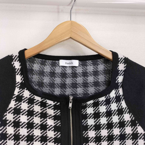 ダーリッチ Darich 24SS ギンガムチェックファスナーニットトップス レディース FREE