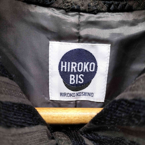 ヒロコビス HIROKO BIS スタンドカラー ストライプジャケット スカートセットアップ レディース 9/11