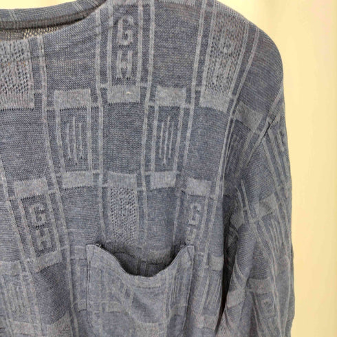 バイグラッドハンド BY GLADHAND EMPIRE GLAD L/S BOAT NECK エンパイアグラッド レーヨンニット 総柄 ポケット長袖Tシャツ ニットソー メンズ L
