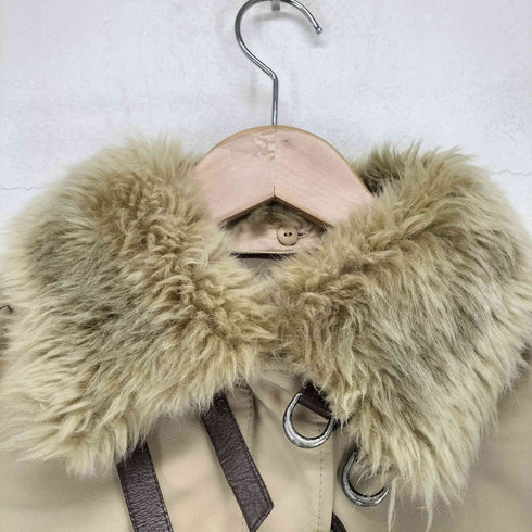 バーバリーブルーレーベル BURBERRY BLUE LABEL ウールライナー&ファー付ショートトレンチコート レディース 38