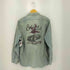 オールドクロウ OLD CROW FOUR CYL RACE L/S WORK SHIRTS ステンシルプリント フロントポケット ワーク デニム 長袖シャツ メンズ XL