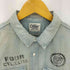 オールドクロウ OLD CROW FOUR CYL RACE L/S WORK SHIRTS ステンシルプリント フロントポケット ワーク デニム 長袖シャツ メンズ XL