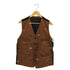 バイグラッドハンド BY GLADHAND COLLEGIATE CORDUROY NO COLLAR VEST カレッジエイト ロゴデザイン クルミボタン コーデュロイ ノーカラーベスト メンズ L