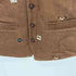 バイグラッドハンド BY GLADHAND COLLEGIATE CORDUROY NO COLLAR VEST カレッジエイト ロゴデザイン クルミボタン コーデュロイ ノーカラーベスト メンズ L