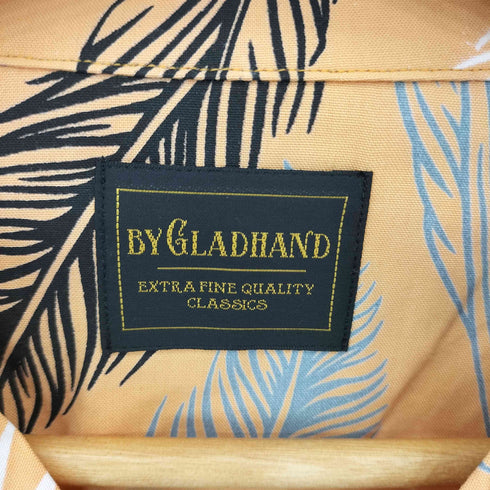 バイグラッドハンド BY GLADHAND PEACOCK QUILL L/S SHIRTS ピーコッククイル 総柄デザイン オープンカラー 長袖シャツ メンズ L