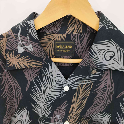 バイグラッドハンド BY GLADHAND PEACOCK QUILL L/S SHIRTS ピーコッククイル 総柄デザイン オープンカラー 長袖シャツ メンズ S