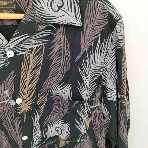 バイグラッドハンド BY GLADHAND PEACOCK QUILL L/S SHIRTS ピーコッククイル 総柄デザイン オープンカラー 長袖シャツ メンズ S