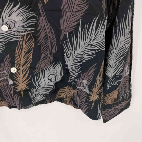 バイグラッドハンド BY GLADHAND PEACOCK QUILL L/S SHIRTS ピーコッククイル 総柄デザイン オープンカラー 長袖シャツ メンズ S
