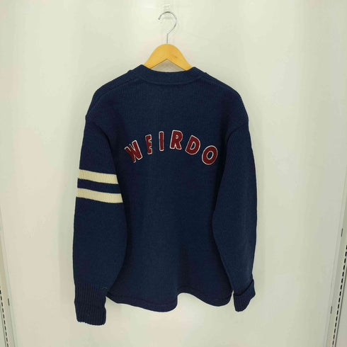 ウィアード WEIRDO CHARLIE CARDIGAN NAVY チャーリー レタードウールニット カーディガン メンズ L