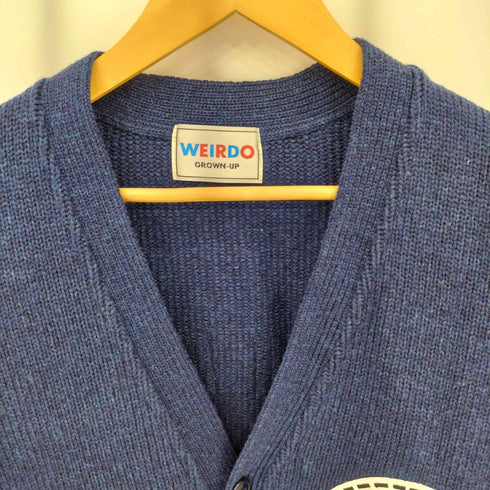 ウィアード WEIRDO CHARLIE CARDIGAN NAVY チャーリー レタードウールニット カーディガン メンズ L