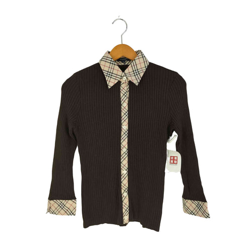 バーバリーロンドン BURBERRY LONDON ノバチェック切替 ニットシャツ レディース JPN:2