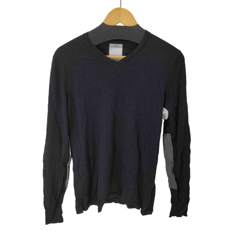 ビズビム VISVIM デニムエルボーパッチ付きVネックニット メンズ JPN:2