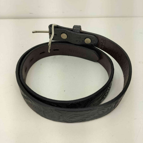 グラッドハンド GLADHAND エンボス加工 ナロー レザーベルト メンズ 32