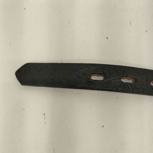 グラッドハンド GLADHAND エンボス加工 ナロー レザーベルト メンズ 32