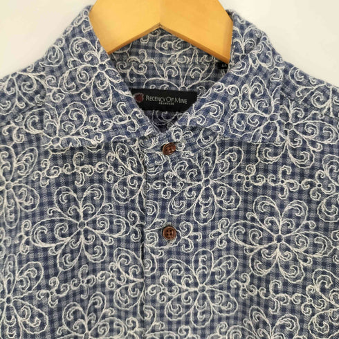 レセンシーオブマインアバハウス RECENCY OF MINE ABAHOUSE 刺繍 チェック柄 レギュラーカラー シャツ メンズ JPN:44
