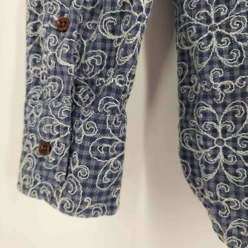 レセンシーオブマインアバハウス RECENCY OF MINE ABAHOUSE 刺繍 チェック柄 レギュラーカラー シャツ メンズ JPN:44