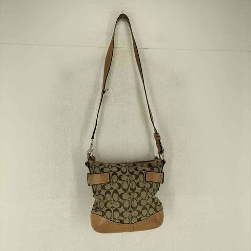 コーチ COACH レザー切替シグネチャーロゴショルダーバッグ レディース