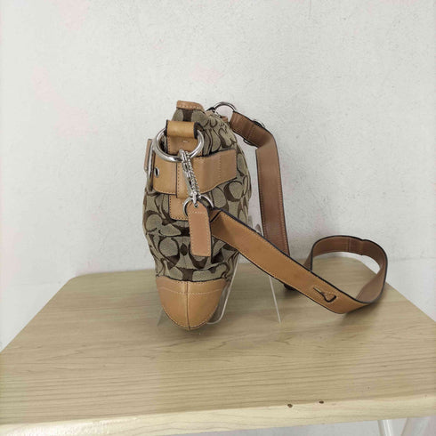 コーチ COACH レザー切替シグネチャーロゴショルダーバッグ レディース