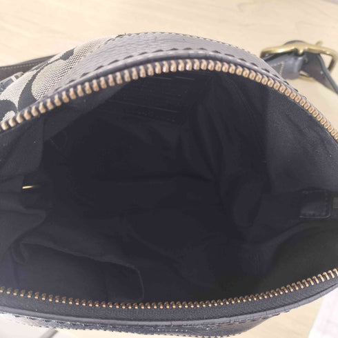 コーチ COACH レザー切替シグネチャーロゴショルダーバッグ レディース