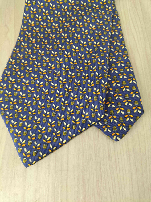 サルヴァトーレフェラガモ Salvatore Ferragamo リーフデザインシルクネクタイ メンズ