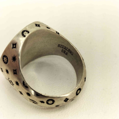 グラッドハンド GLADHAND RING FAMILY CREST STERLING刻印 総柄 シグネットリング メンズ 11号