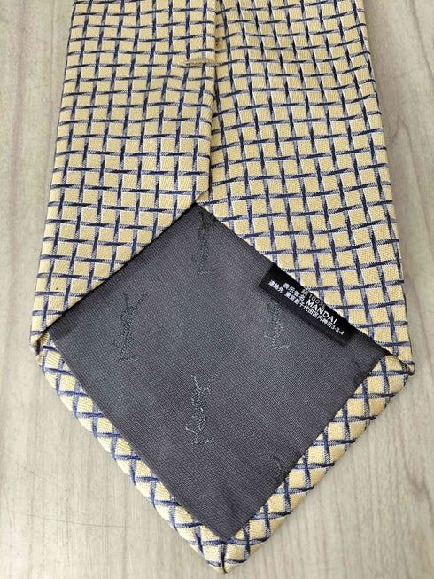 イヴサンローラン Yves Saint Laurent チェック柄シルクネクタイ メンズ