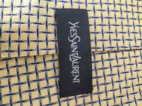 イヴサンローラン Yves Saint Laurent チェック柄シルクネクタイ メンズ