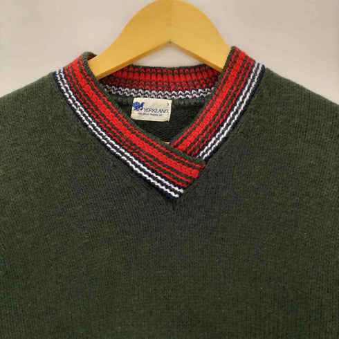 ヨークランド YORKLAND 襟マルチストライプ L/S プルオーバー ニット セーター レディース JPN:3
