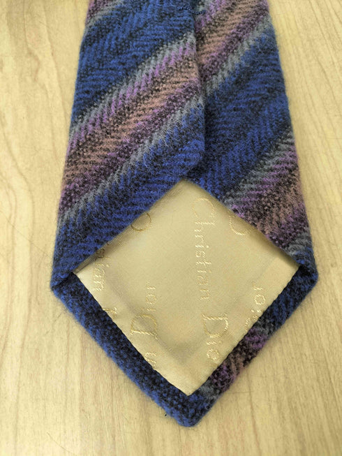 クリスチャンディオール Christian Dior カシミヤ100 ストライプネクタイ メンズ