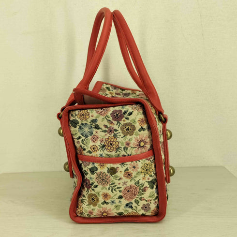シンシアローリー Cynthia Rowley 花柄 刺繍 レザーハンドル ハンドバッグ レディース