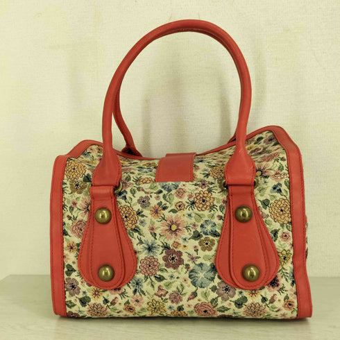 シンシアローリー Cynthia Rowley 花柄 刺繍 レザーハンドル ハンドバッグ レディース