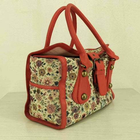 シンシアローリー Cynthia Rowley 花柄 刺繍 レザーハンドル ハンドバッグ レディース