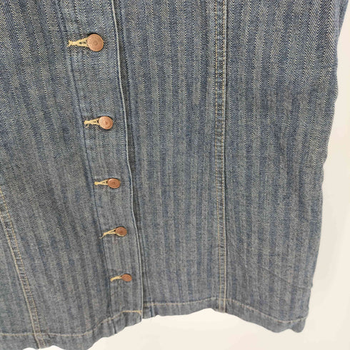 ヒステリックグラマー HYSTERIC GLAMOUR 90-00s ベルトテッド フロントボタン ヘリボーン デニム ロングスカート Y2K レディース FREE