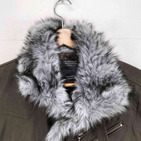 ニコルクラブフォーメン NICOLE CLUB FOR MEN ファー切替ライダースジャケットY2K メンズ 46