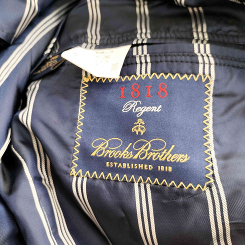 ブルックスブラザーズ BROOKS BROTHERS USA製 I8I8 ウール カバーオール 3B テーラードジャケット 紋章ボタン 背抜き 裏地ストライプ メンズ  38R
