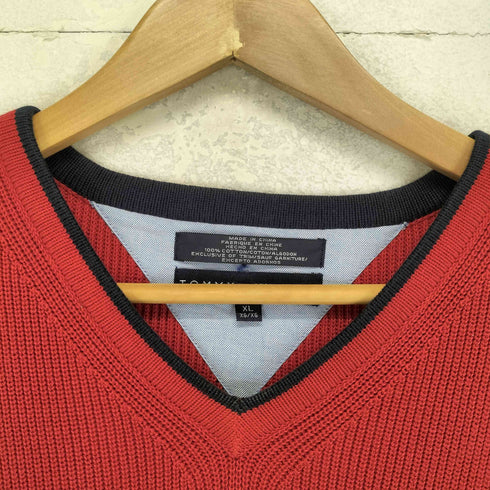 トミーヒルフィガー TOMMY HILFIGER ワンポイント刺繍コットンベスト メンズ XL