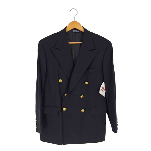 ポロバイラルフローレン Polo by RALPH LAUREN 80S~90S USA製 金ボタン 紺ブレザー ダブルブレスト メンズ 41