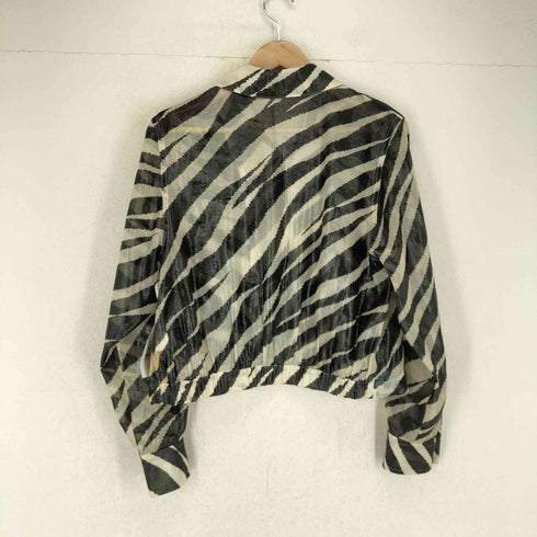 ゼブラ柄シースルークロップドジップジャケット レディース
