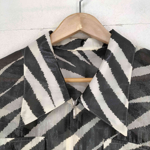 ゼブラ柄シースルークロップドジップジャケット レディース