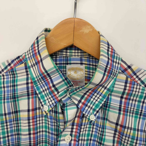 ブルックスブラザーズ BROOKS BROTHERS USA製 MADISON マチ付き ボタンダウン 長袖 マドラスチェック シャツ メンズ S/R