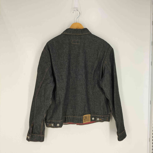 ポロジーンズカンパニーラルフローレン POLO JEANS COMPANY RALPH LAUREN メキシコ製 先染めブラック デニムトラッカージャケット メンズ import:L