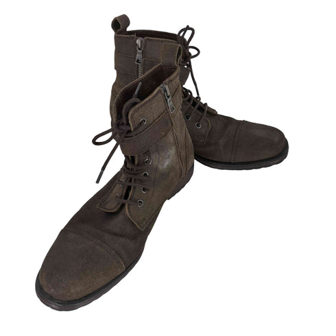 バナナリパブリック BANANA REPUBLIC サイドジップ ベルテッド スエードレースアップブーツ メンズ JPN:25