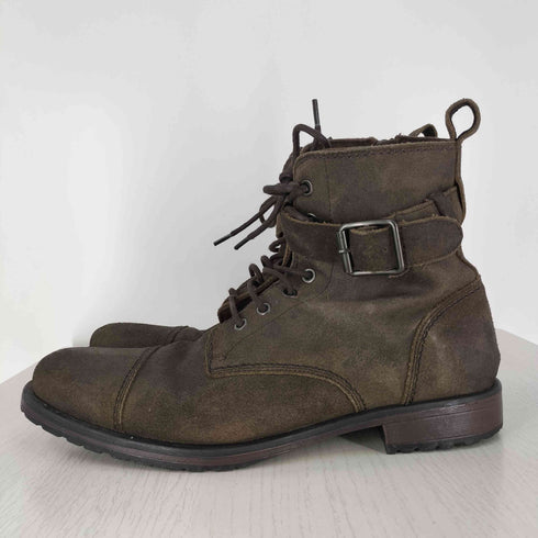 バナナリパブリック BANANA REPUBLIC サイドジップ ベルテッド スエードレースアップブーツ メンズ JPN:25