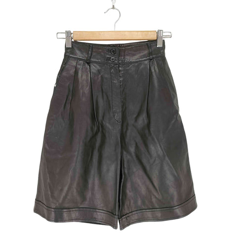 MADE IN ITALY GENUINE LEATHER リアルレザーショートパンツ レディース US 6