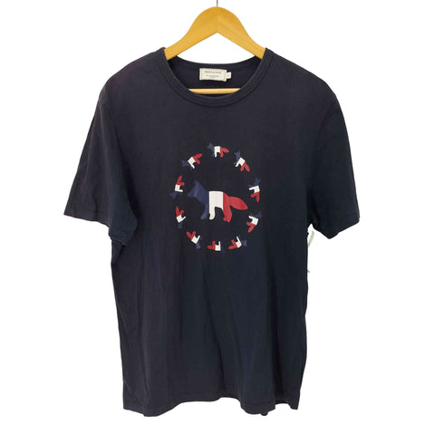 メゾンキツネ MAISON KITSUNE トリコロール フォックス Tシャツ メンズ L